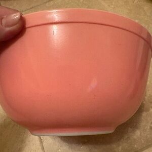 Antique vintage highly sought after color, salmon, pink Pyrex Mixing Bowl